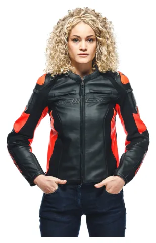 Dainese Racing 4 Blouson cuir Noir Rouge 42