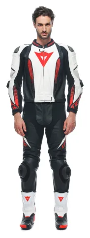 Dainese Laguna Seca 5 Combinaison en cuir 2 pièces Noir Blanc Rouge 64