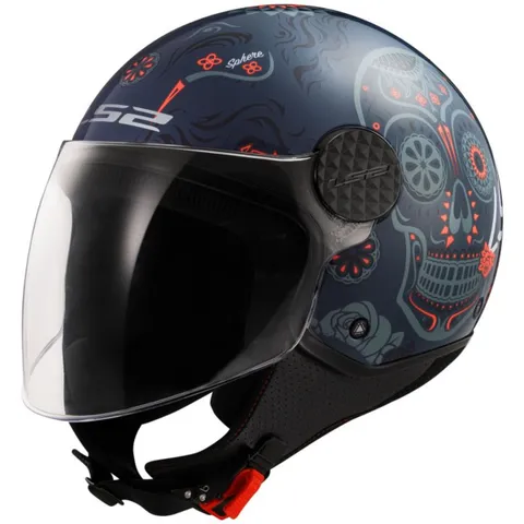LS2 Casque jet LS2 OF558 - SPHERE LUX II - MAXCA - Bleu / Orange
