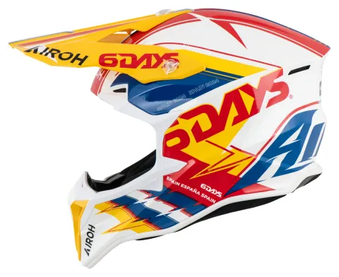 Airoh Wraaap 6Days Spain 2024 Casque De Cross Rouge Bleu Blanc Jaune XL