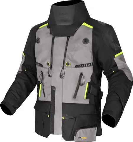 LS2 Apollo Veste textile de moto imperméable
Gris foncé/noir/jaune néon