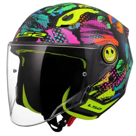 LS2 Casque jet LS2 OF622 FUNNY II - JOY - Noir