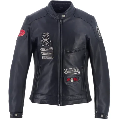 HELSTONS Blouson Helstons Von Dutch Pretty Cuir Soft Noir