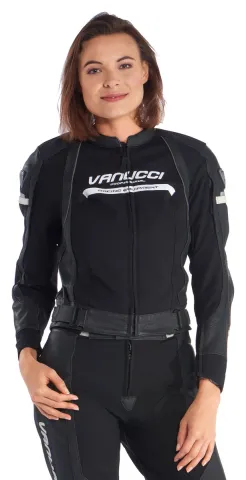 Vanucci Art XIX Femmes Veste Combinaison En Cuir Noir Blanc 42
