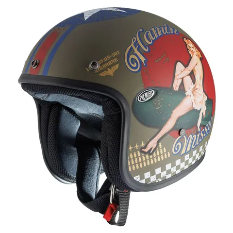 Premier Casque jet JET Classic Pinup Mili BM
