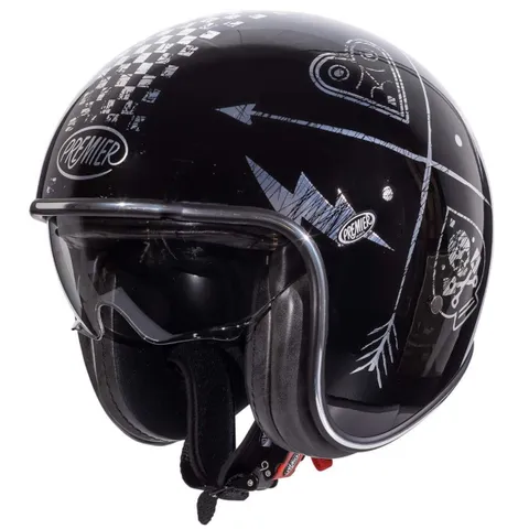 Premier Casque jet Premier VINTAGE - NX - CHROMED - Gris