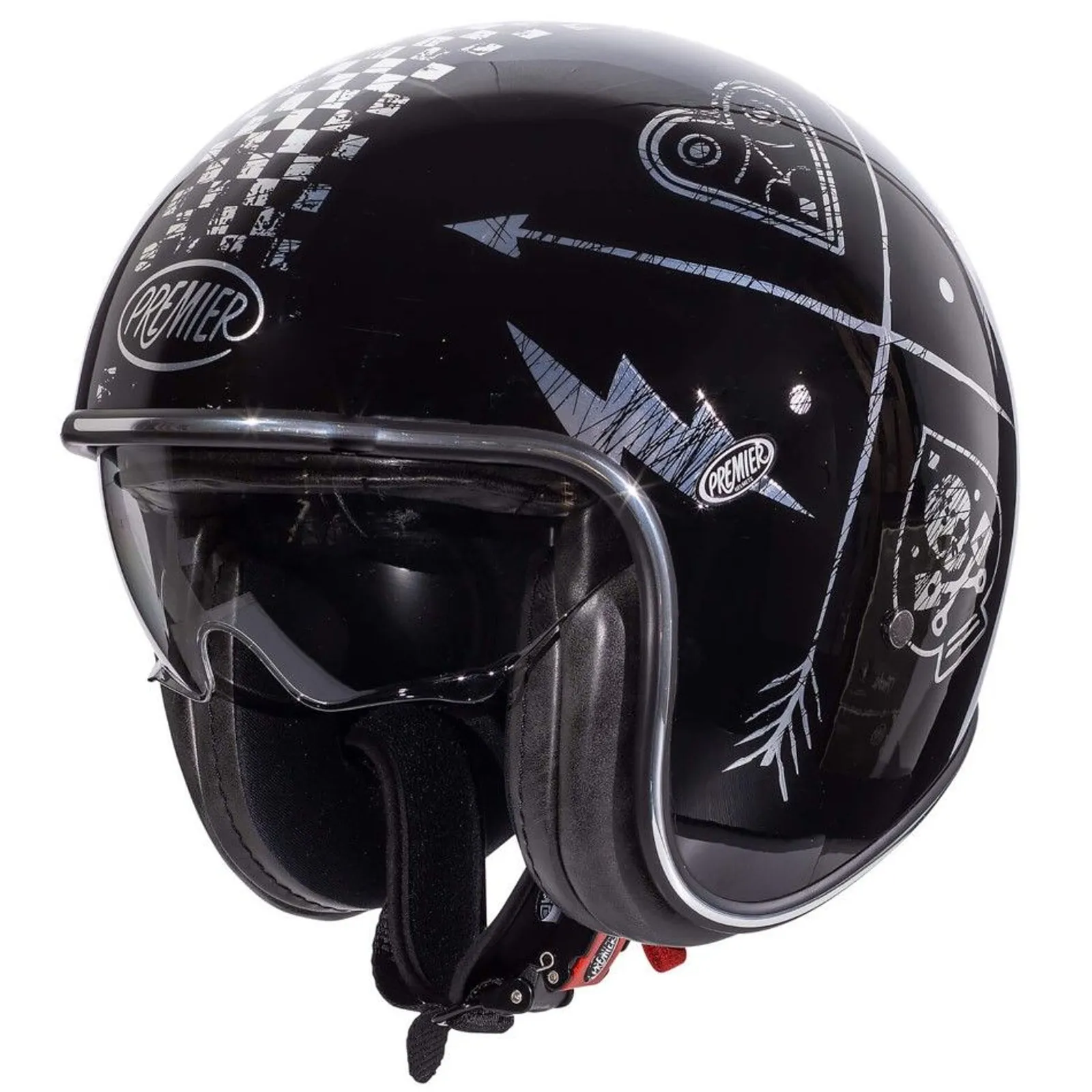 Premier Casque jet Premier VINTAGE - NX - CHROMED - Gris