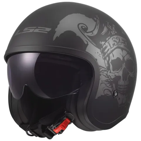 LS2 Casque jet LS2 OF599 - SPITFIRE II - WILLY - Noir / Gris