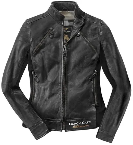 Black-Cafe London Semnan Veste en cuir de dames