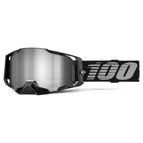 100% Masque cross Armega Noir - Ecran Mirror Silver 2025
